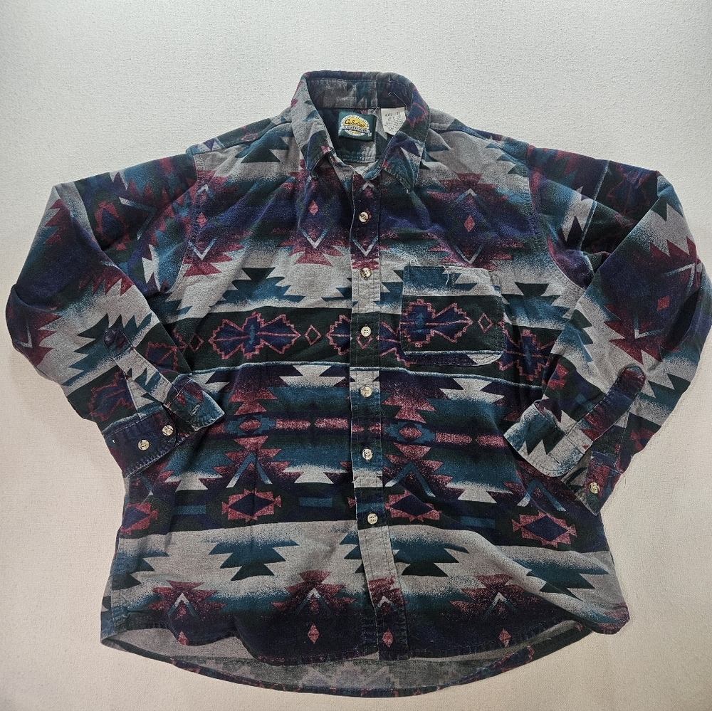 Vintage Cabela’s USA Southwest Aztec Shirt XL Button Up - Picture 2 of 6